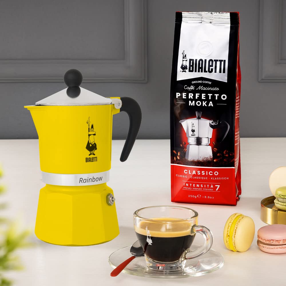 bialetti-rainbow-4982-mokkakanne-3-tassen-gelb-aluminium image 2