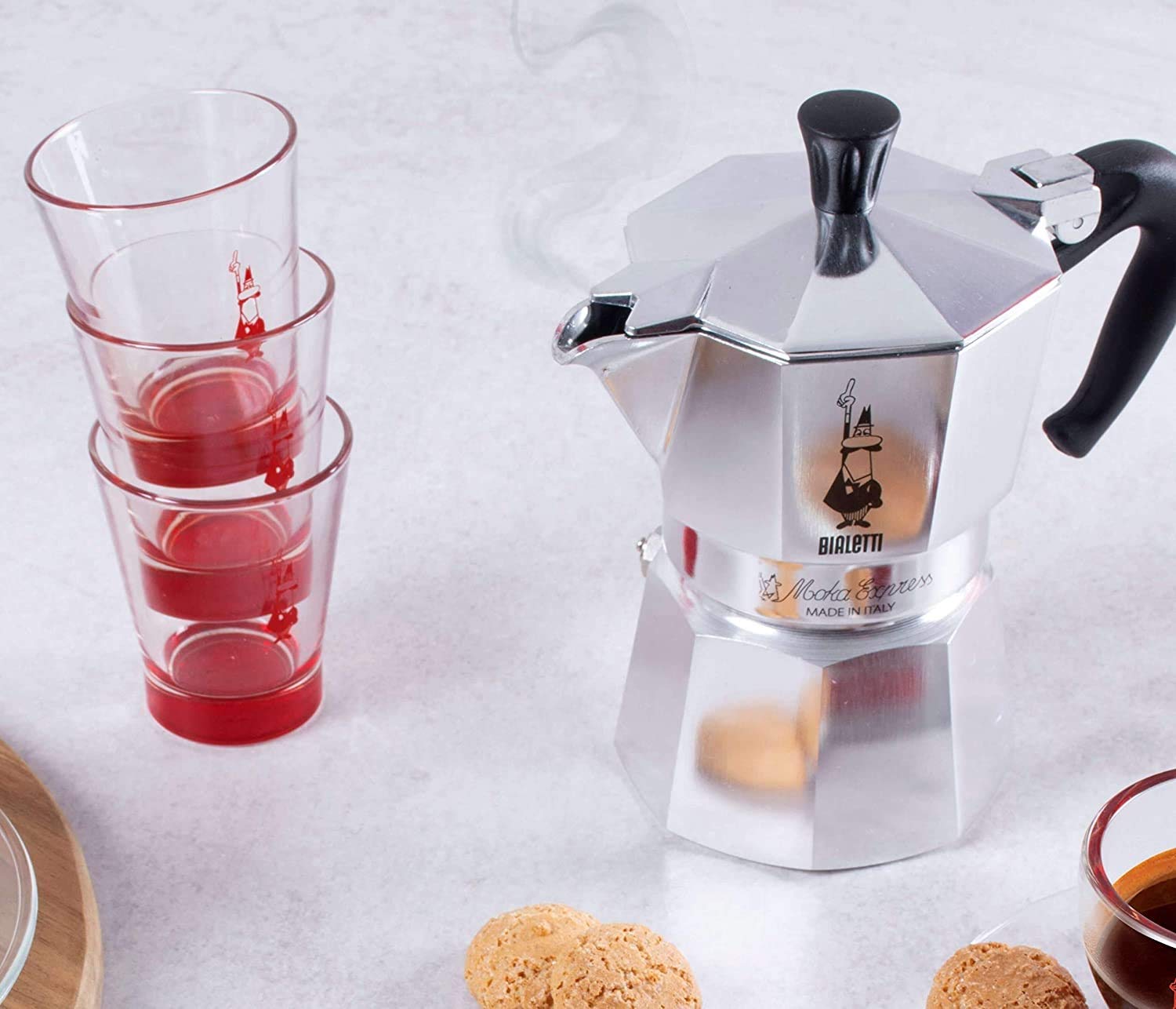 bialetti-dcrast0010-cappuccinotassen-aus-glas-transparent-rot-6-teilig image 3