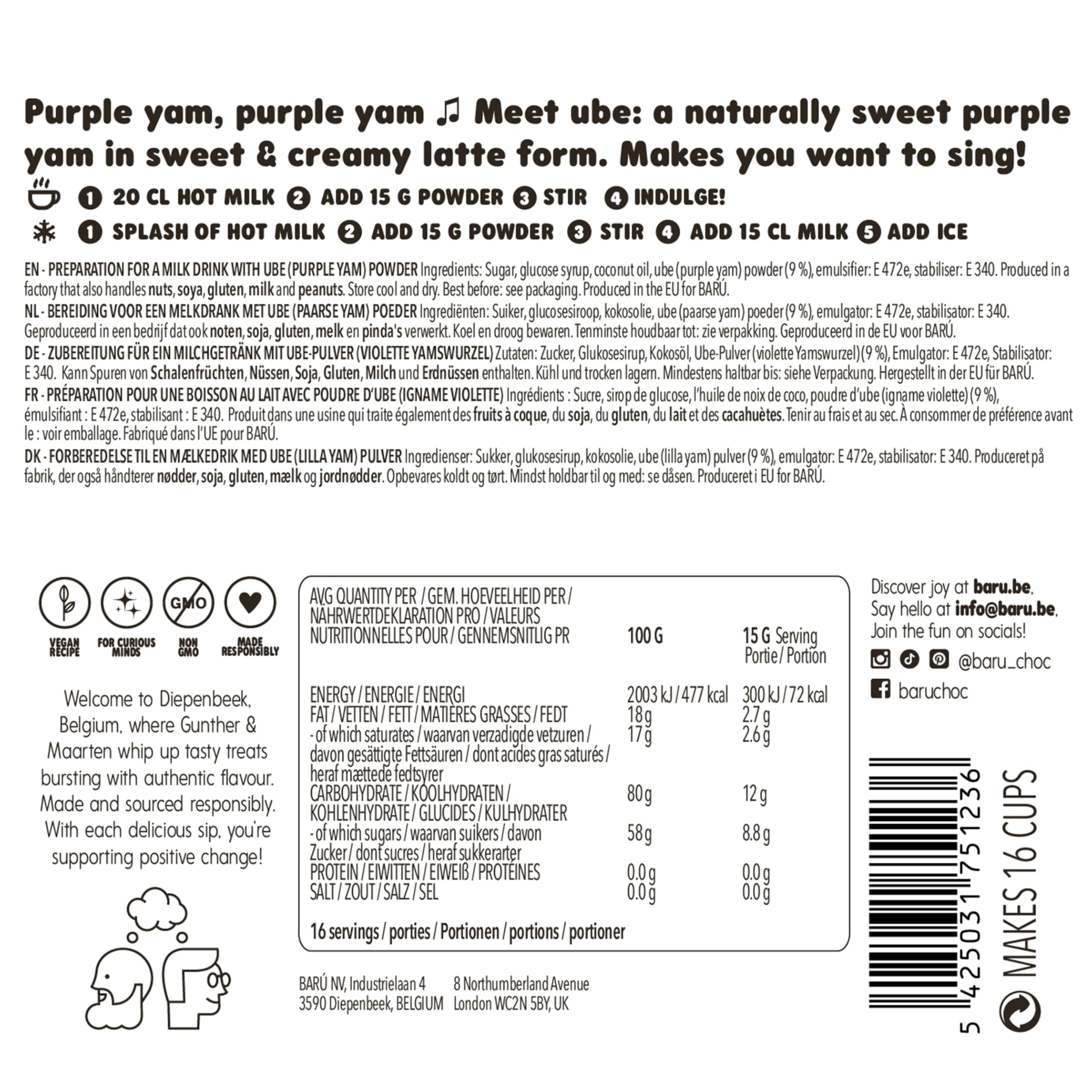 bar-ube-latte-instant-teepulver-4-x-250-g-64-portionen image 2