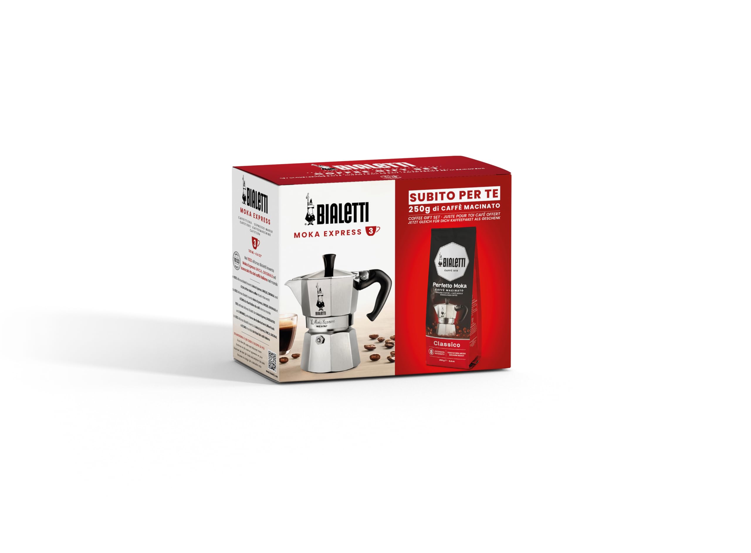 bialetti-moka-express-3-tassen-130-ml-aluminium-250g-perfetto-moka image 1