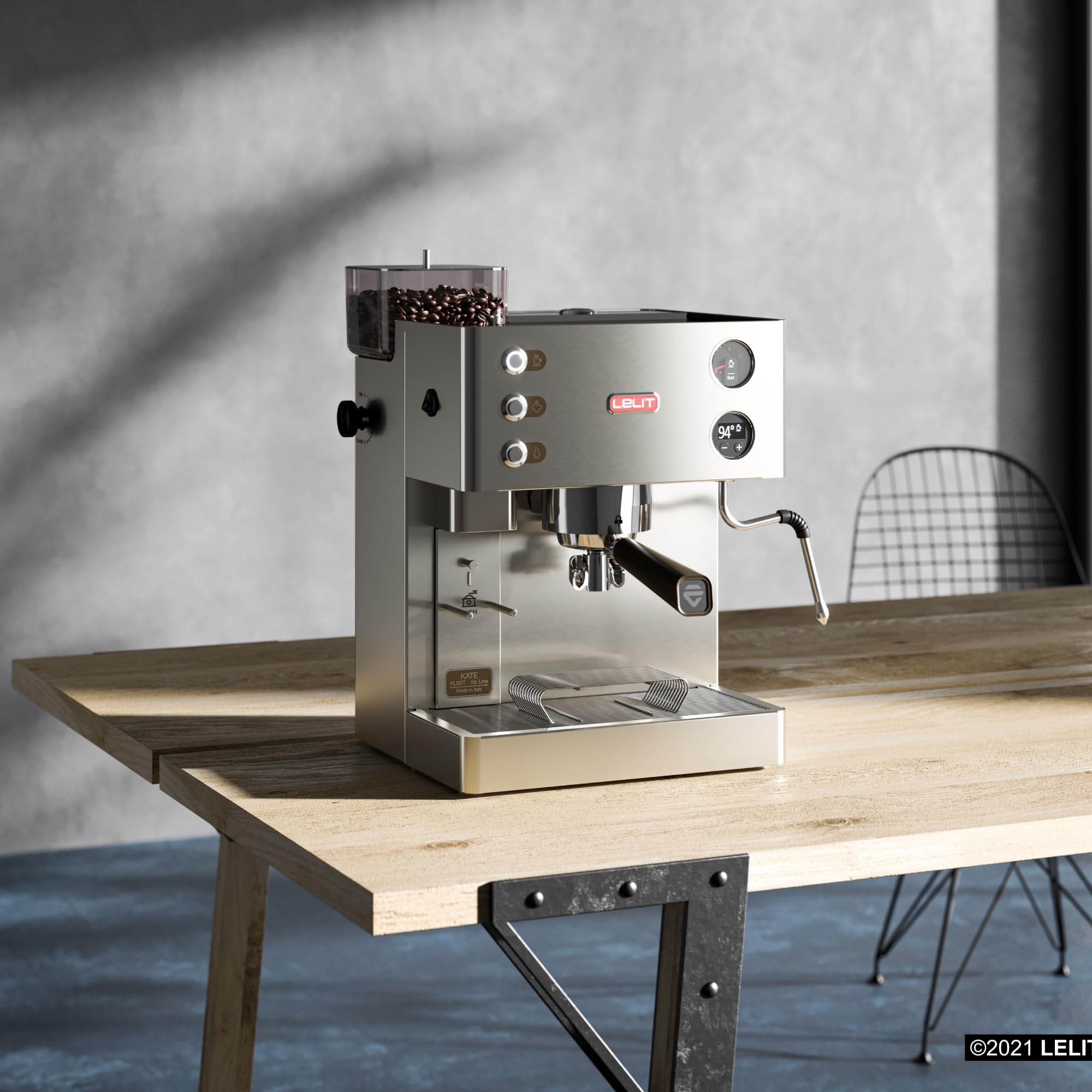 lelit-kate-espressomaschine-mit-mahlwerk-und-milchaufsch-umer-silber image 4