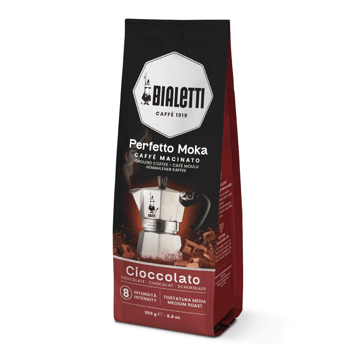 bialetti-perfetto-moka-cioccolato-gemahlener-kaffee-250g-x-6-schoko image 8
