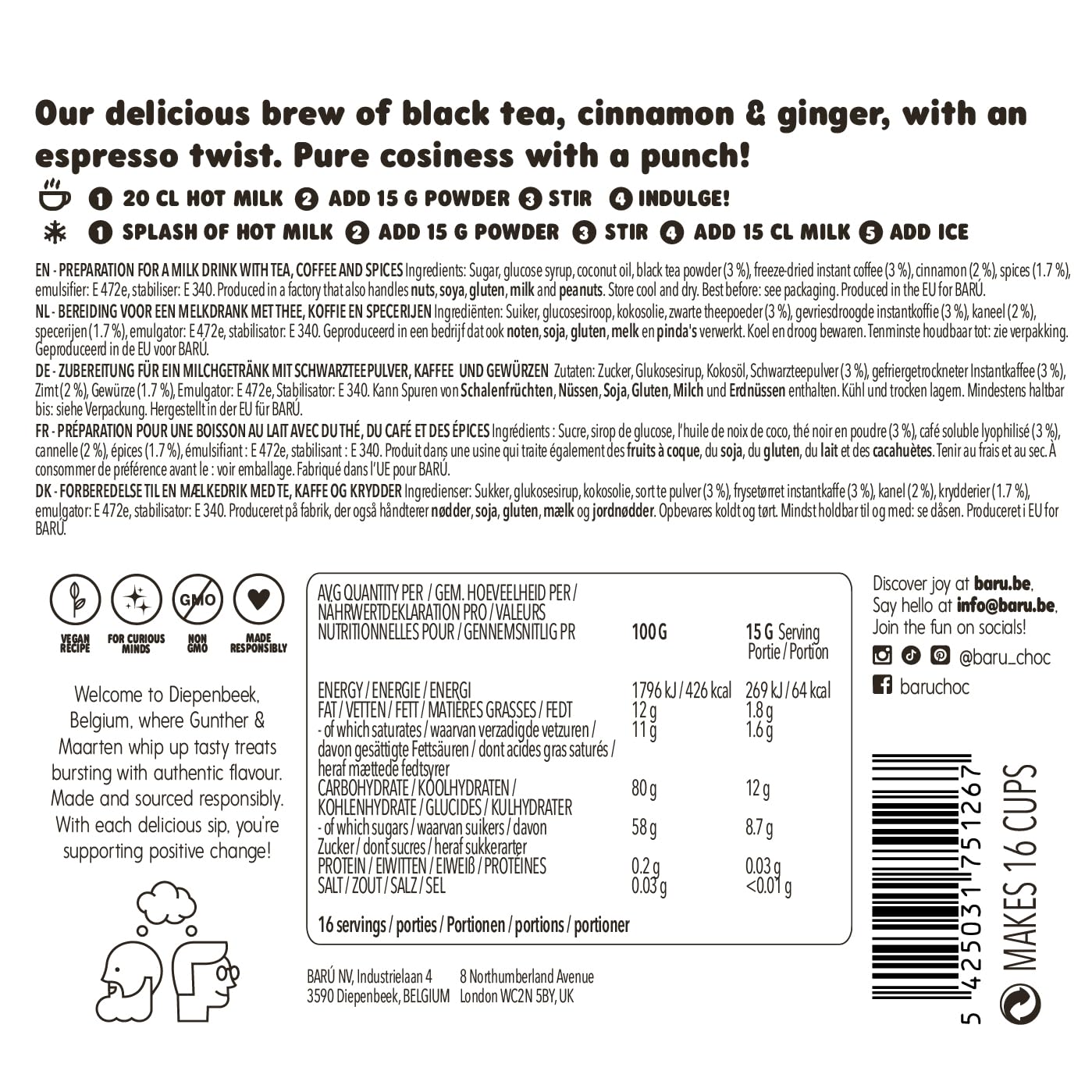 bar-dirty-chai-latte-instant-teepulver-mit-espresso-note-4-x-250-g-64-portionen image 2